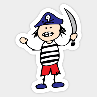 SHIPWRECK'D SARAH THE PIRATE KID (FROM MY BOOK 'HAIRY TALES' BY CLIFFORD JAMES HAYES) Sticker